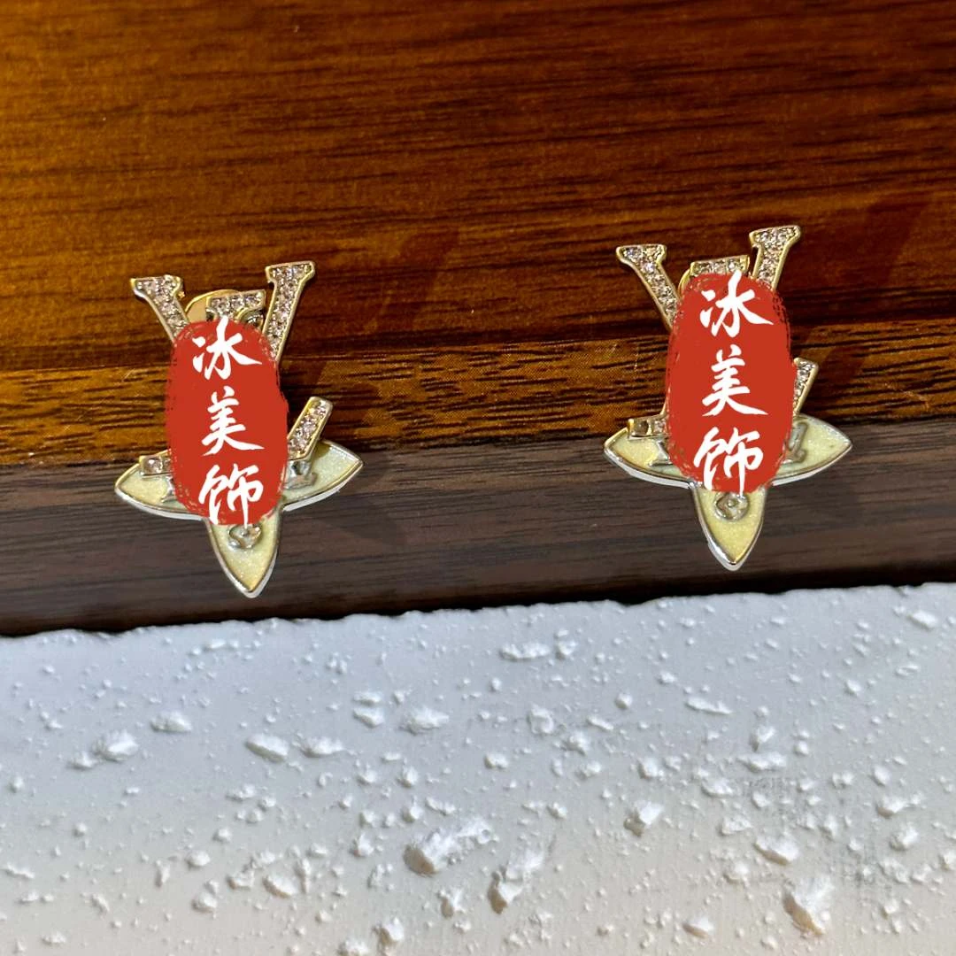 铜合金锆石耳饰 小众设计耳饰1609
