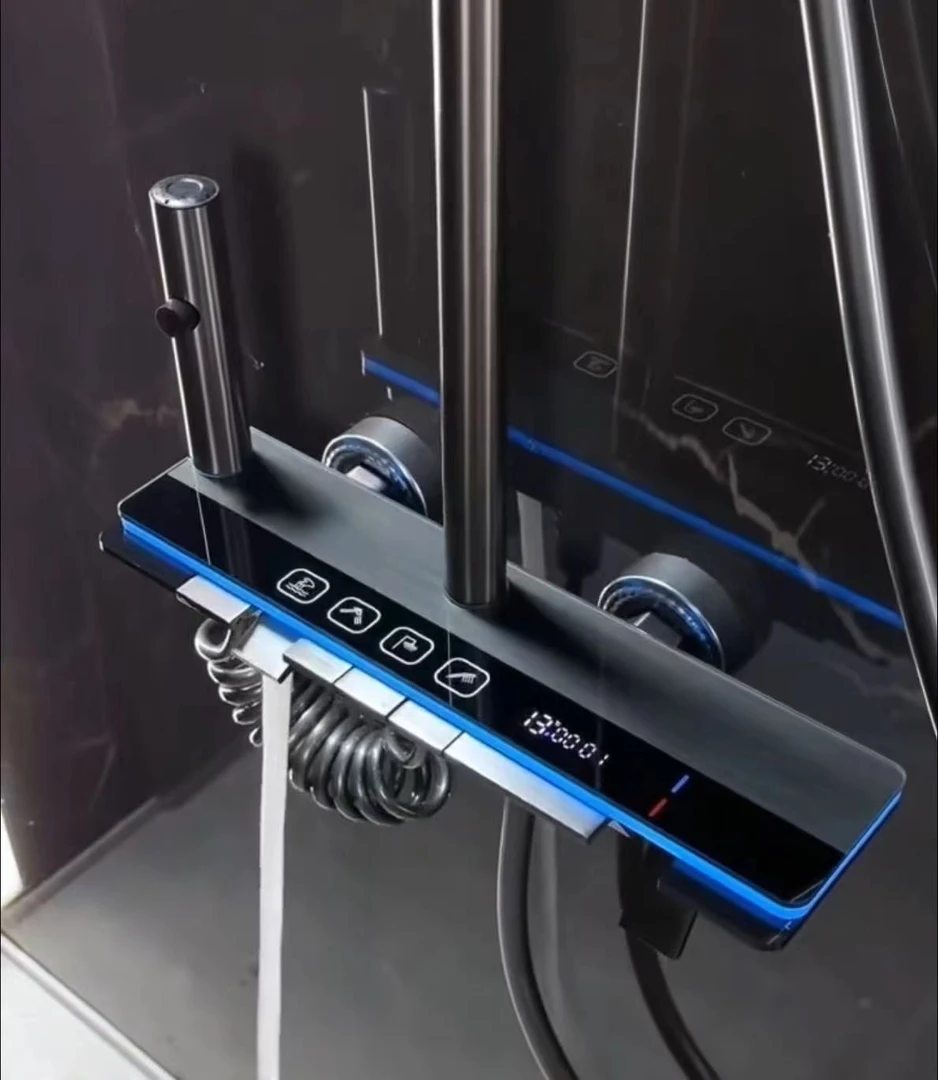 50119Q-1枪灰水镀氛围灯数显四档淋浴花洒套装