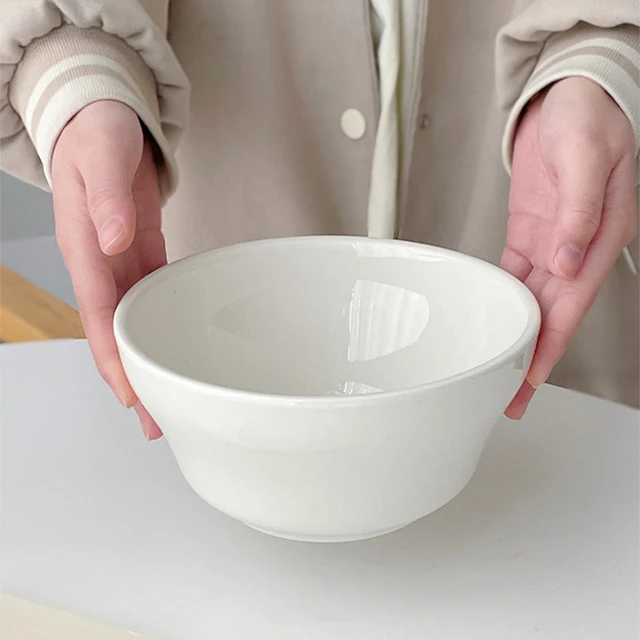 穆尼 ins纯白陶瓷大汤碗家用面碗螺蛳粉碗简约拉面碗水煮肉片大碗