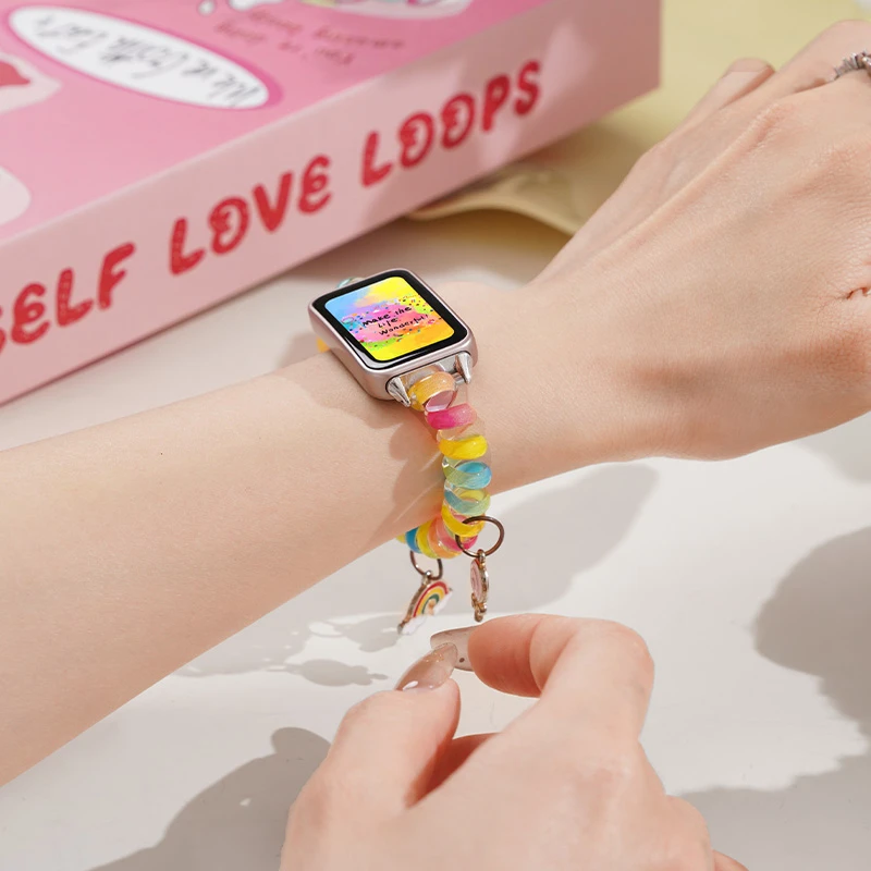 适用华为10手环电话线表带9新款band8/7弹力表链荣耀手环10腕带