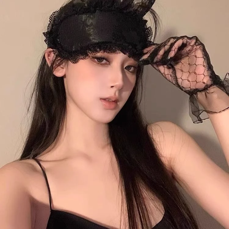 蕾丝眼罩情侣趣味蒙眼女神器黑色禁欲系遮光遮眼丝带