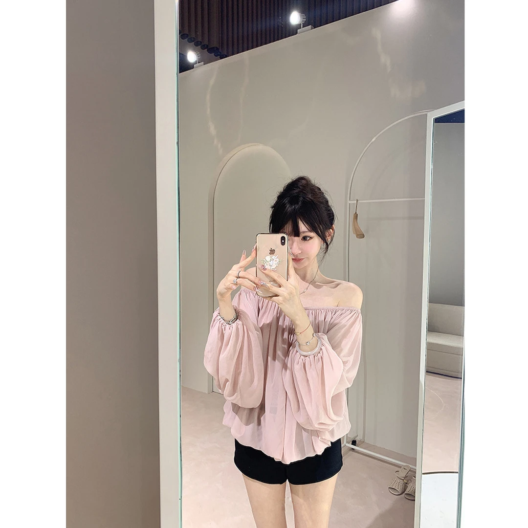 【一见中意】紫罗兰罩衫黑色小短裤