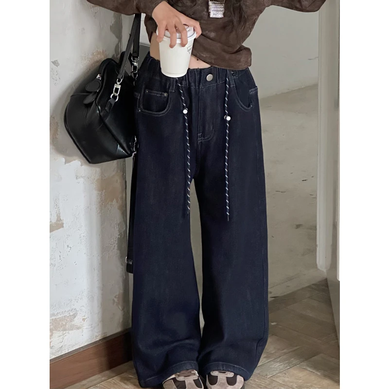 K27800女童牛仔裤2025新款春装儿童裤子休闲裤大童春秋时尚直筒裤