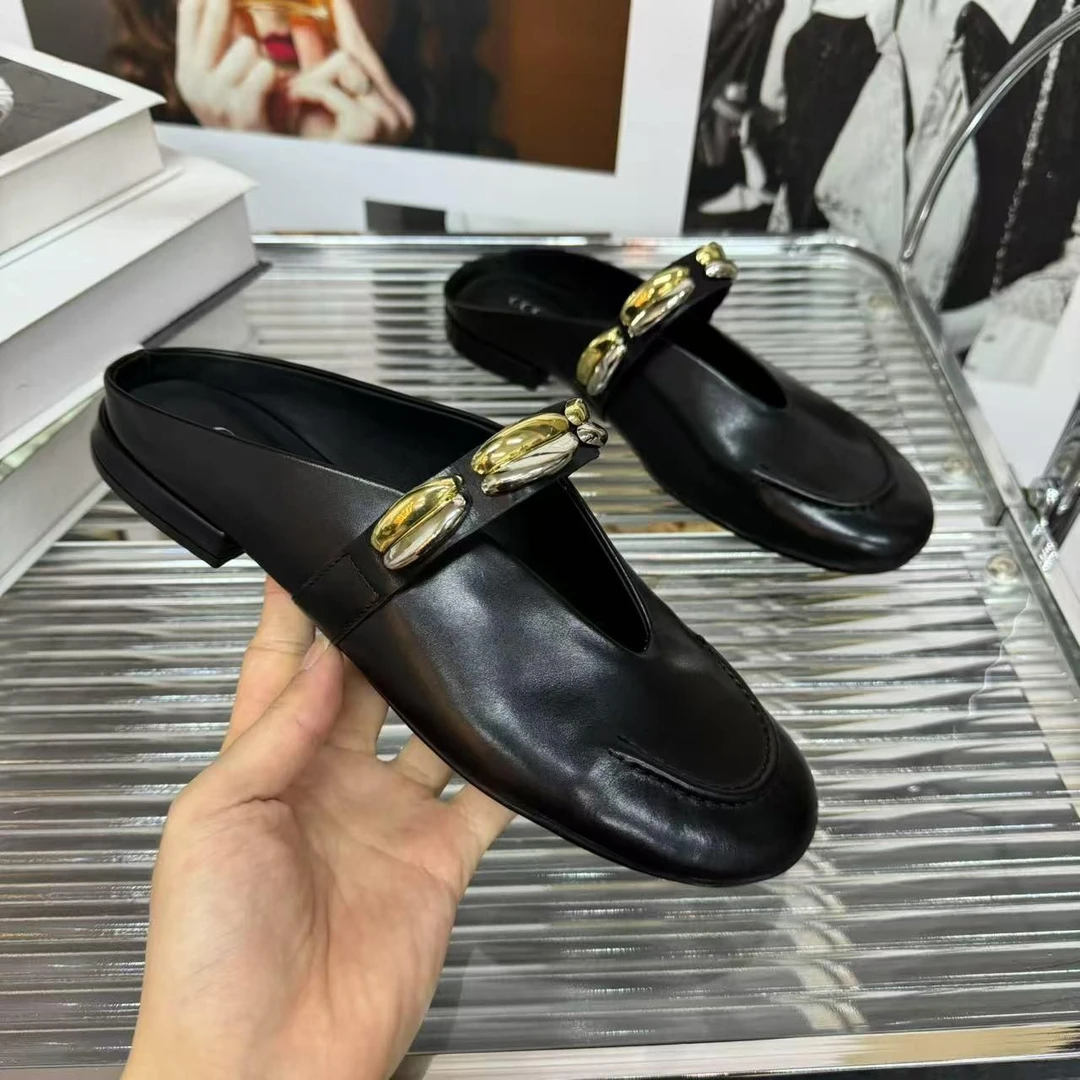 半拖鞋女款新款爆款女士复古休闲半包头春夏款拖鞋女外穿时尚百搭