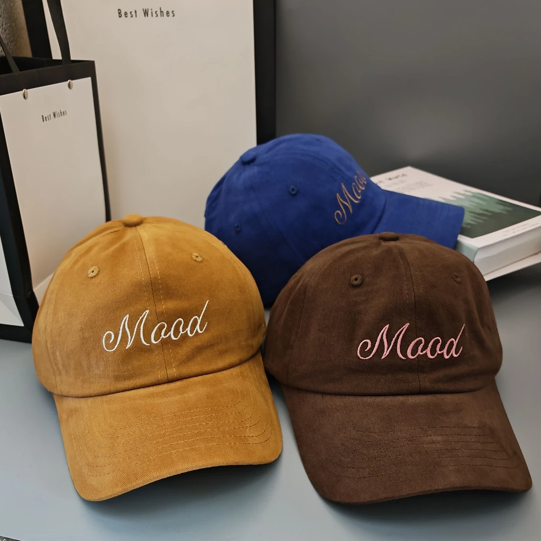 品牌直播鸭舌帽字母帽子软顶棒球帽字母刺绣简约显脸小加宽加深