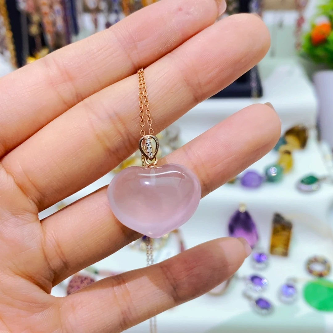 吊坠(赠链)银S925镶嵌芙蓉石