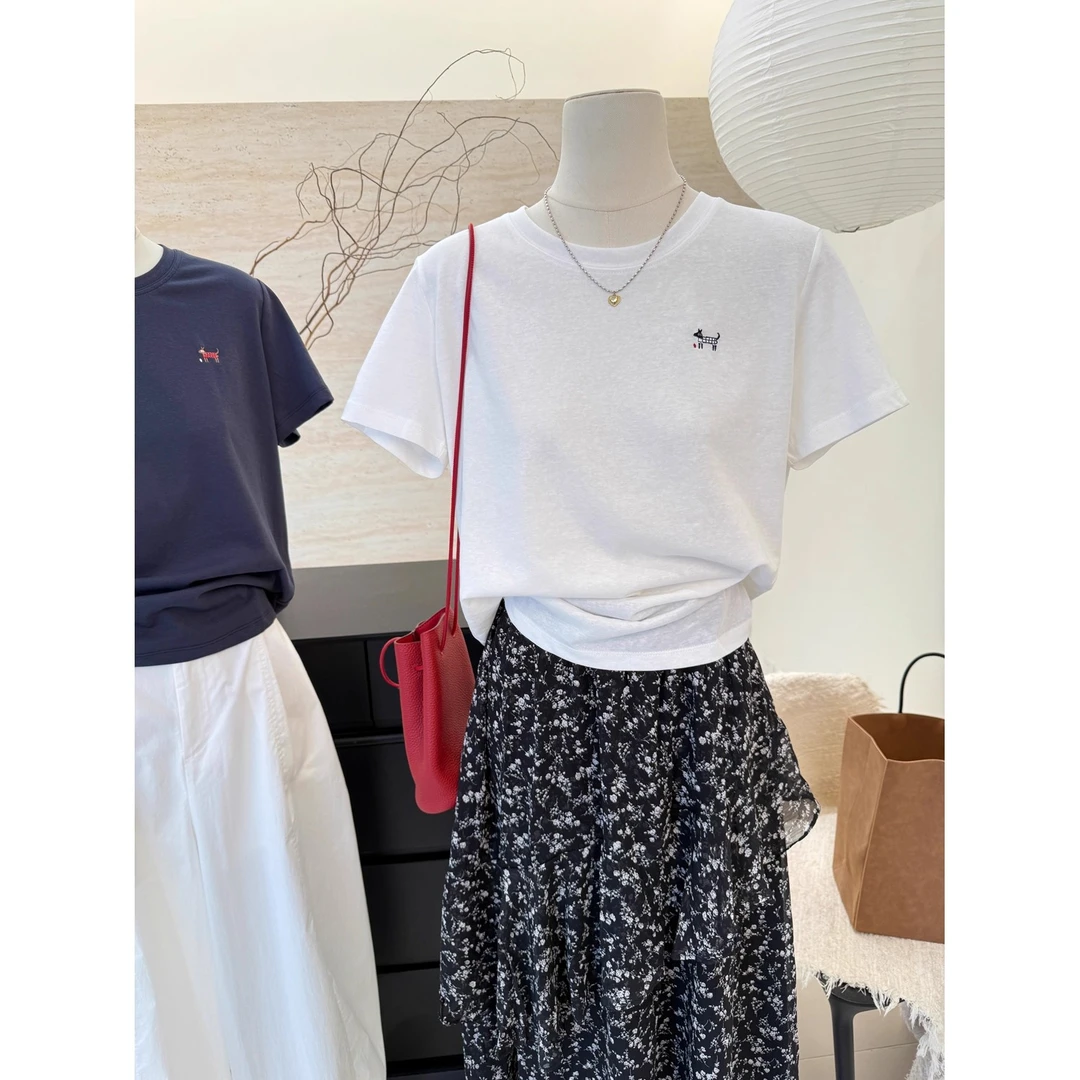 设计感印花大码雪花棉女装短袖t恤夏季新款胖mm宽松显瘦上衣2