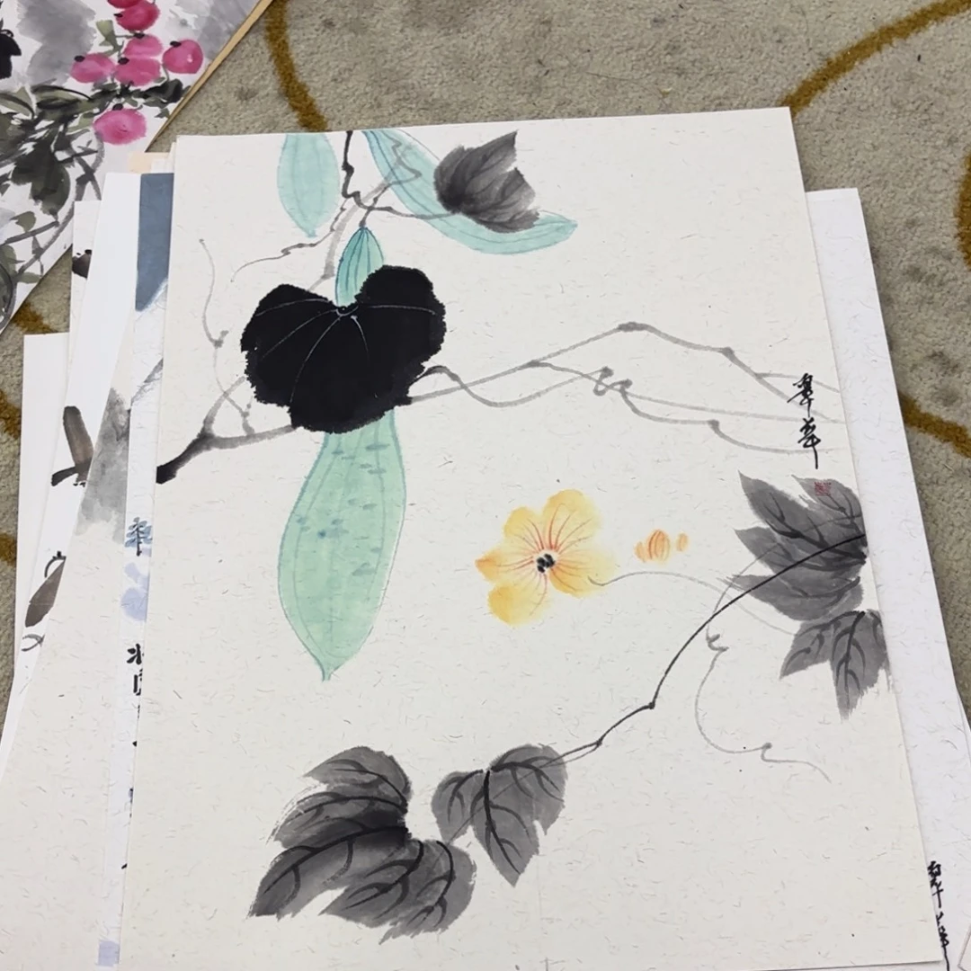 国画翠华卡纸作品艺