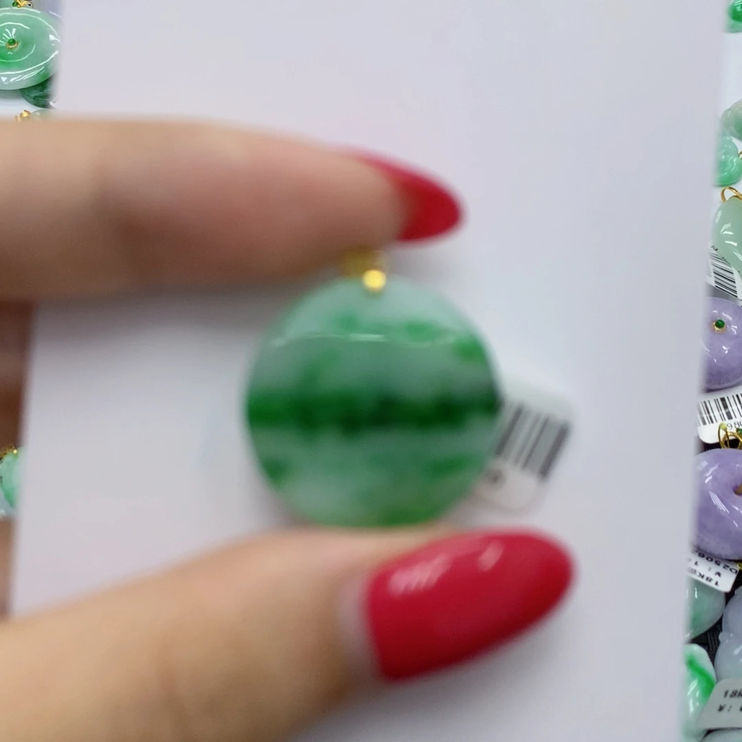 翡翠18K金镶嵌颈饰935956