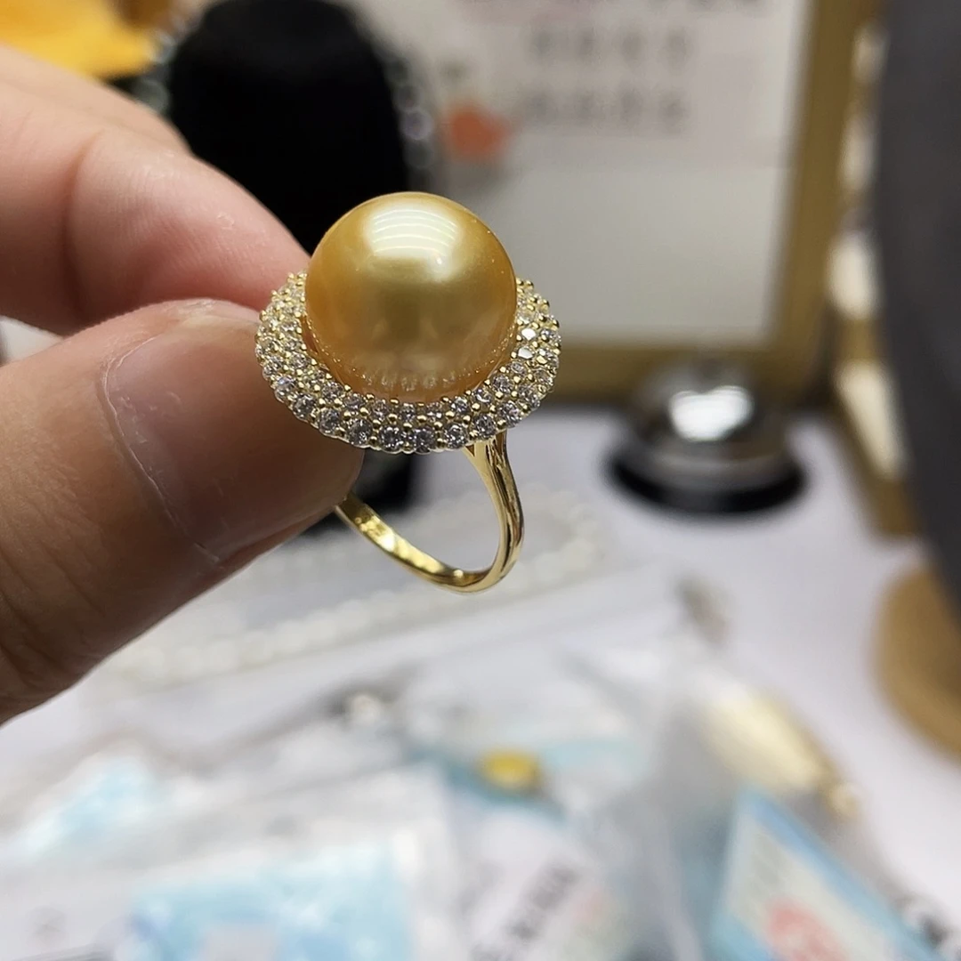 海水珍珠银S925镶嵌戒指