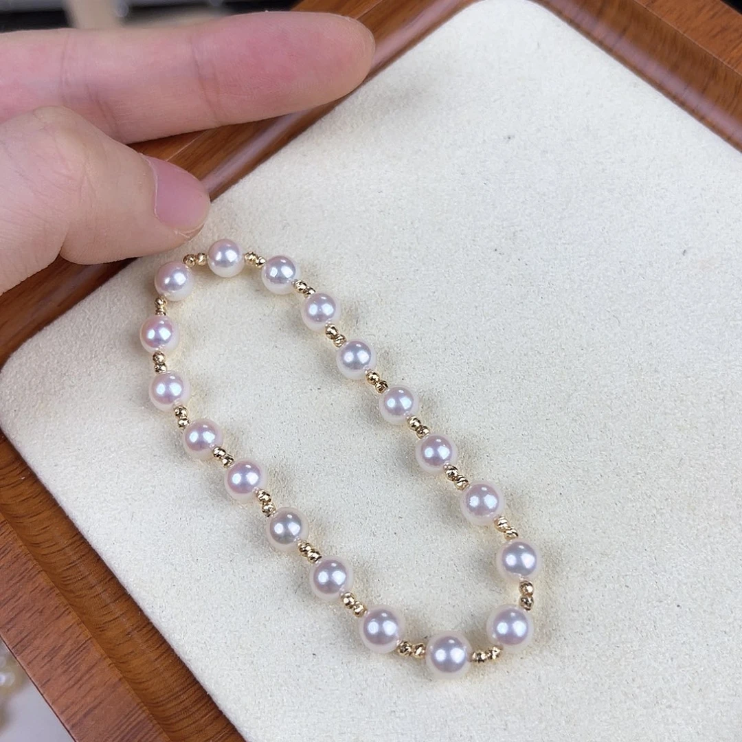 手链海水珍珠18K金镶嵌