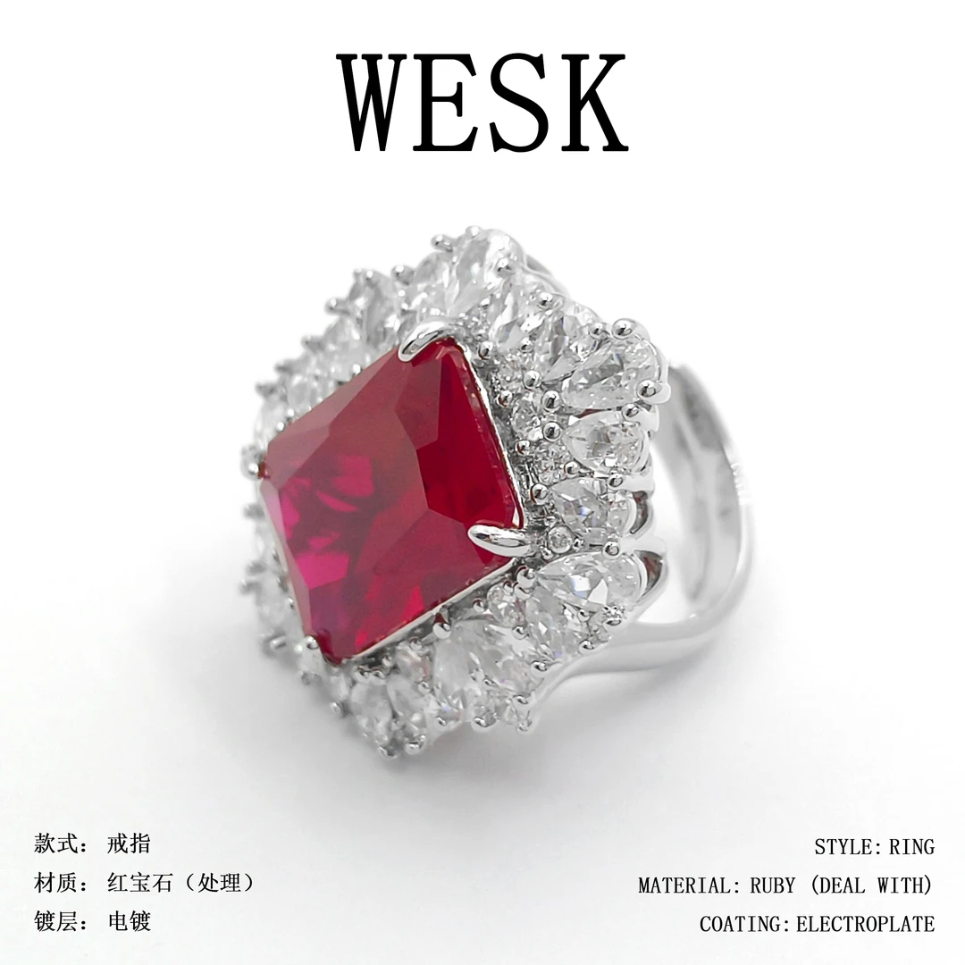 红宝石（处理）【K1ZSS-31915】戒指欧美时尚高级感轻奢气质