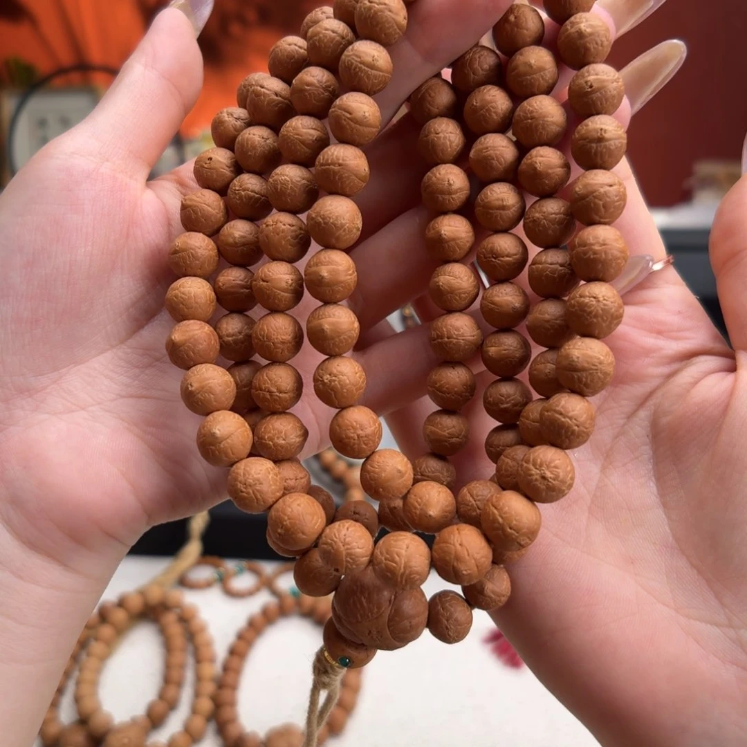 手串凤眼菩提莉**威9.8mm铁籽脖挂108颗配五星