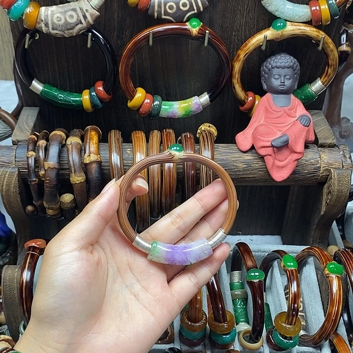 木质非金属清*金丝藤镯