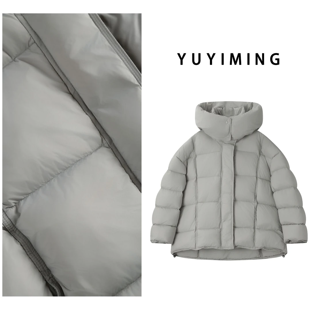 新款白鸭绒羽绒服纯色短款时尚百搭外套