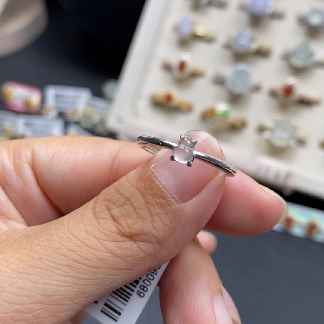 翡翠银S925镶嵌戒指