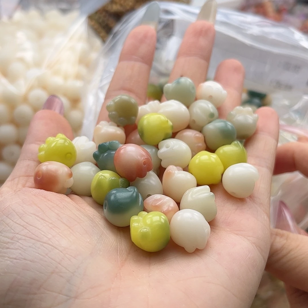 白玉菩提吊坠kk12mm/20颗粉多宝