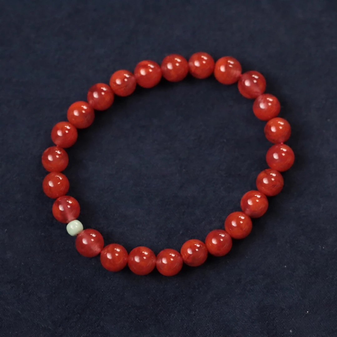 南红玛瑙火焰纹7mm+单圈