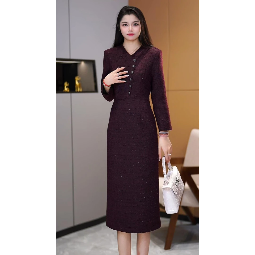 【咔尔丽丝】秋冬高端大码显瘦 6798 气质时尚百搭女装连衣裙