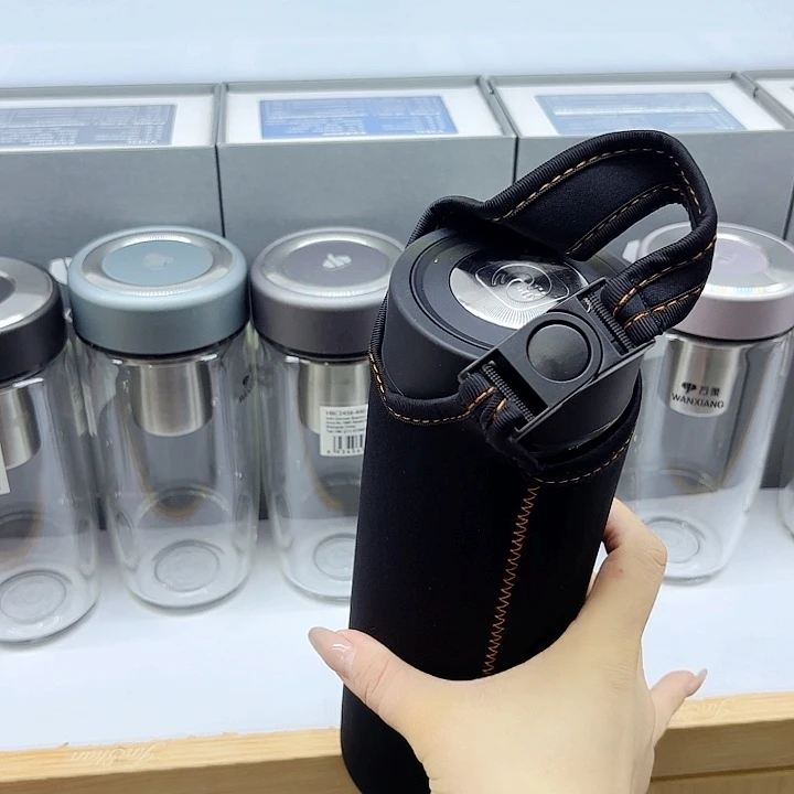卧龙品牌单层玻璃杯720ML杯套微瑕