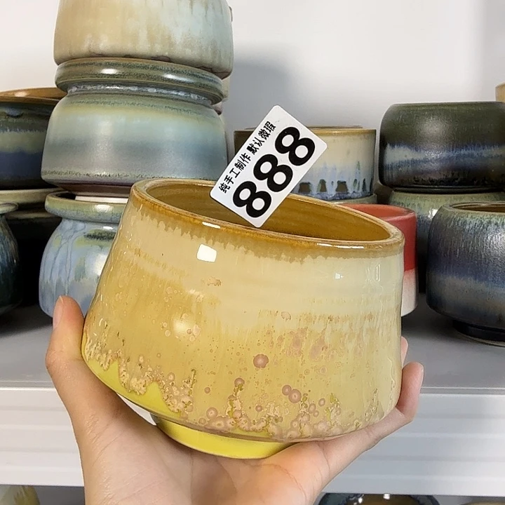 景德镇手工陶瓷花盆 口9.5