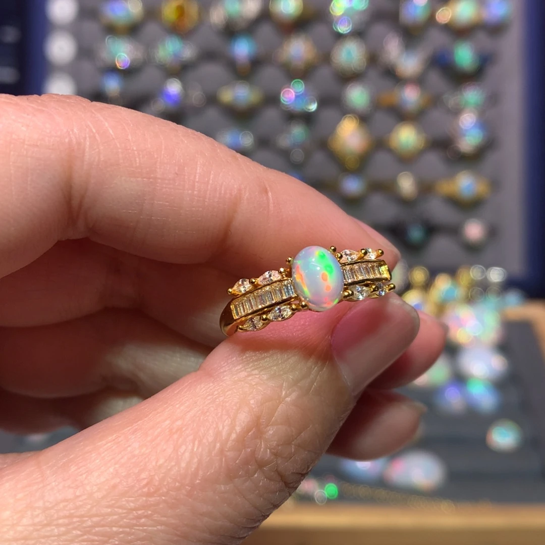 银S925镶嵌欧泊戒指款式