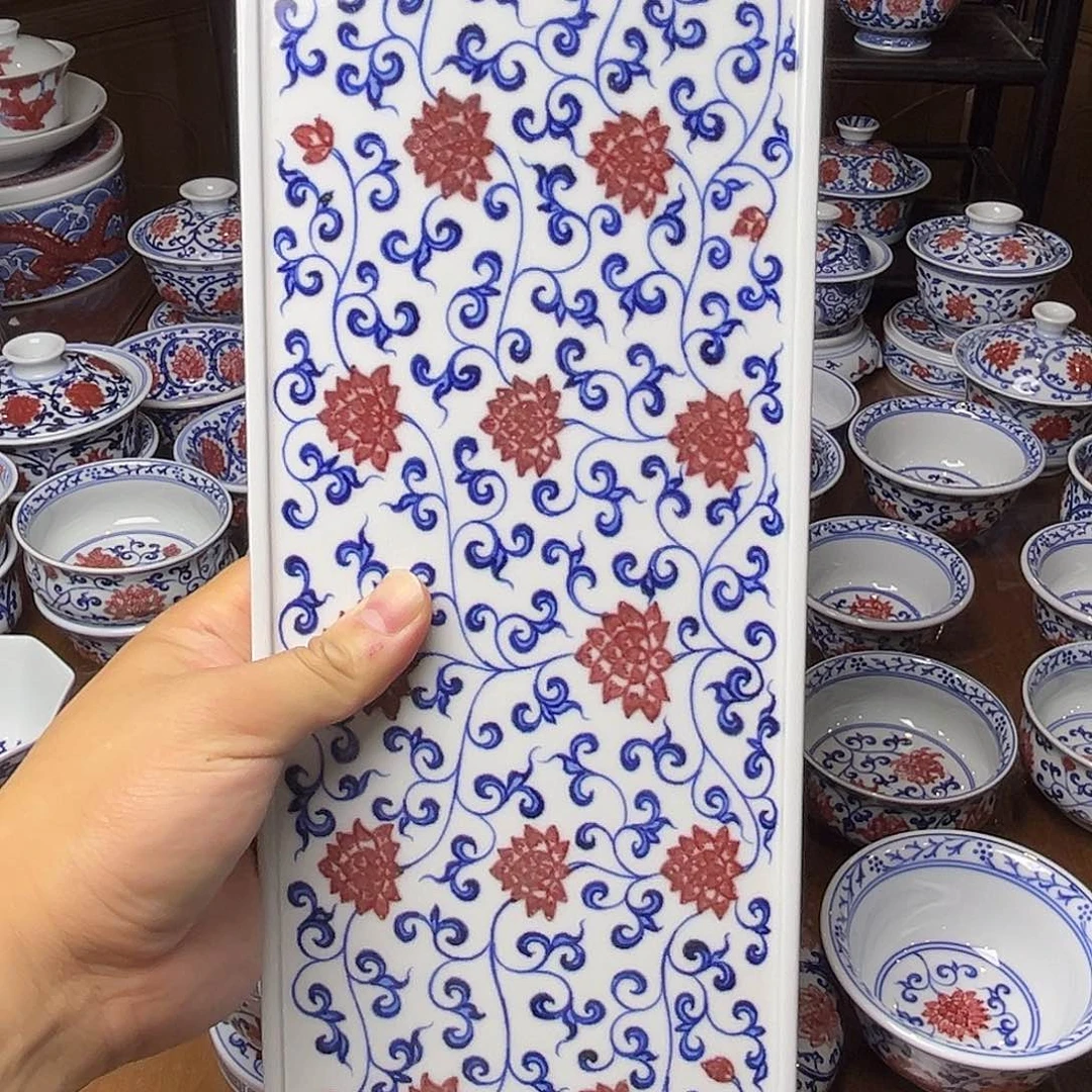 青花釉里红干泡台活动款