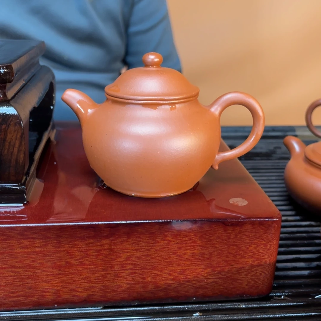 紫砂茶壶高端150cc生砂朱泥莲子