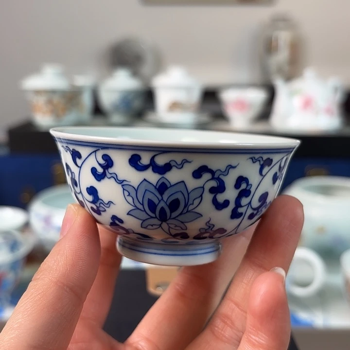 手工手绘缠枝莲主人杯