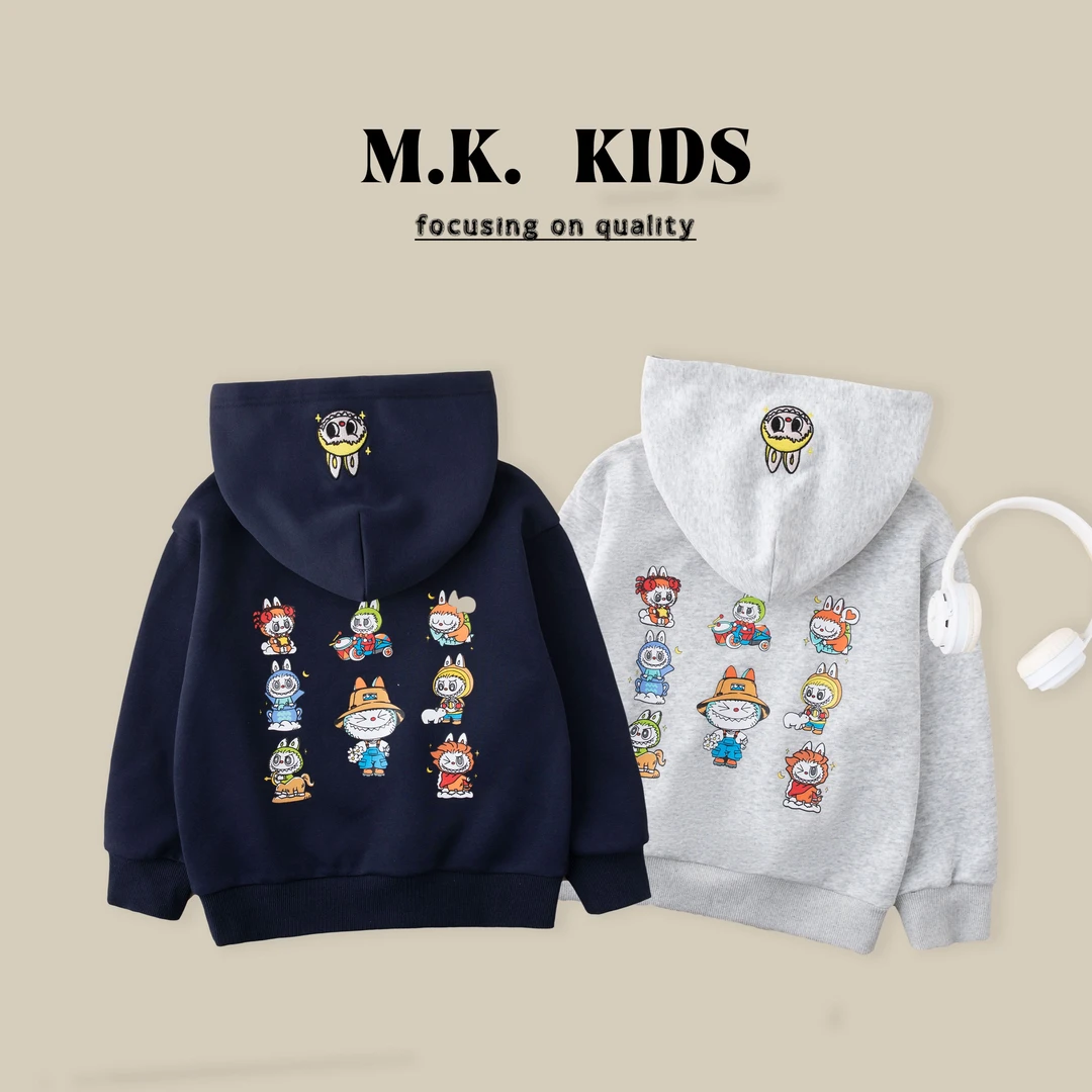儿童卫衣2025新款男童秋季潮流时尚连帽针织上衣QA9288华子童装