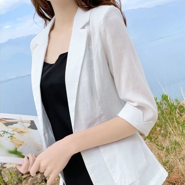 2025女时尚洋气百搭显瘦气质夏季修身短款小西装时尚百搭101款