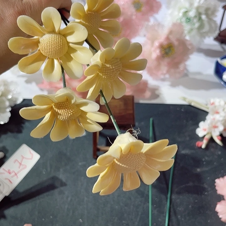 瓷片纯陶瓷手工捏花