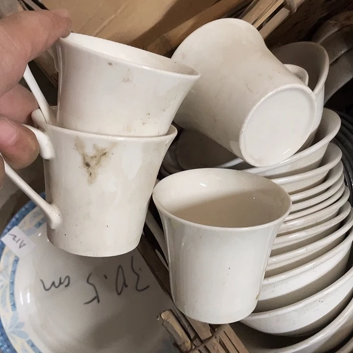 杯强化瓷喇叭口杯子4个