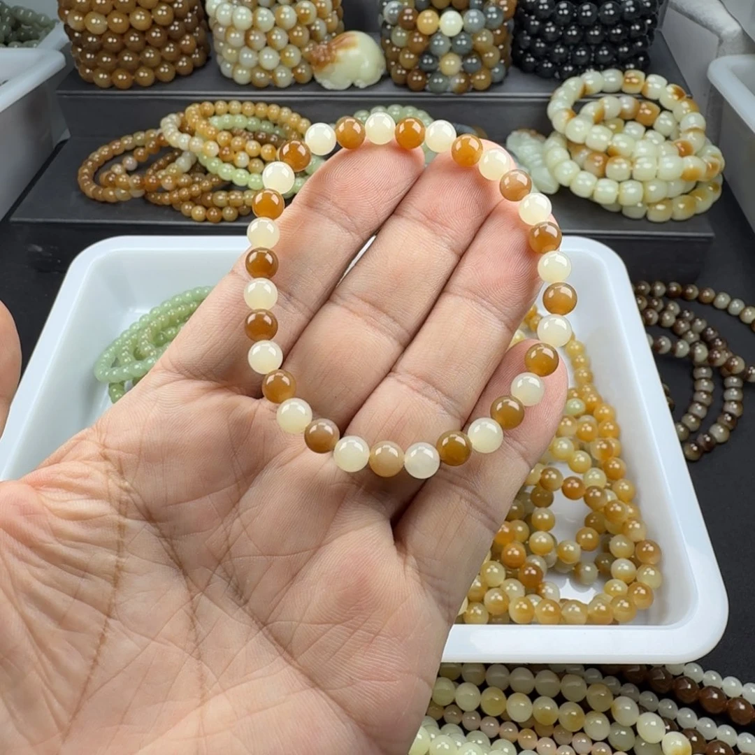 银***店和田玉未镶嵌手链