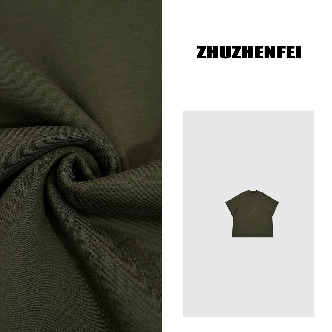 ZHUZHENFEI【叁】军绿色简约基础百搭显瘦中性百搭T恤Z351173