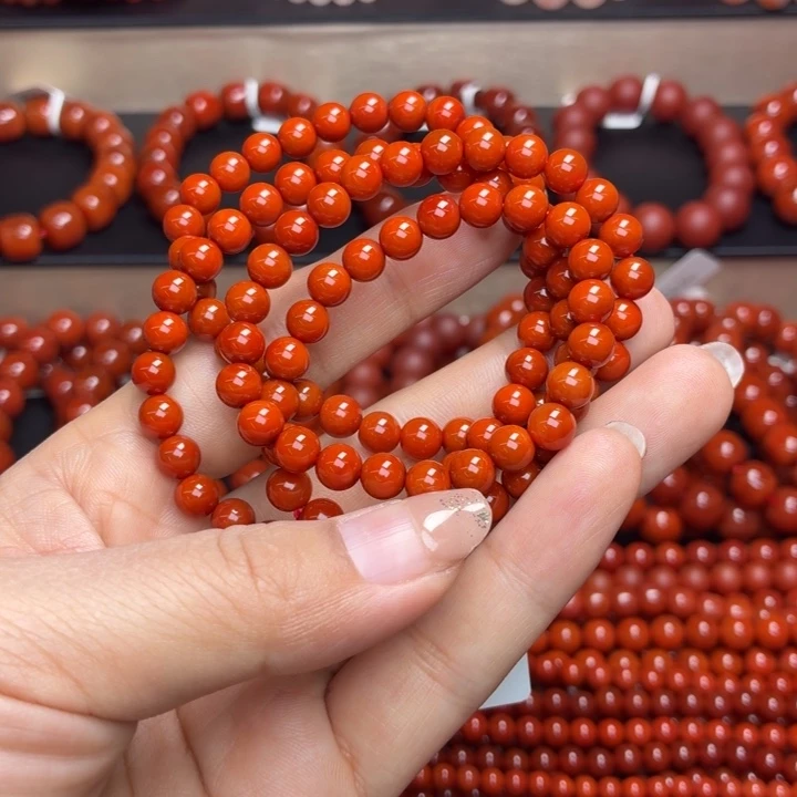 用***8玛瑙/玉髓未镶嵌天然玛瑙手串多圈