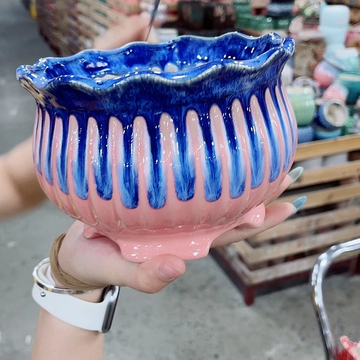 有孔，凑10元包邮陶瓷花盆发货！