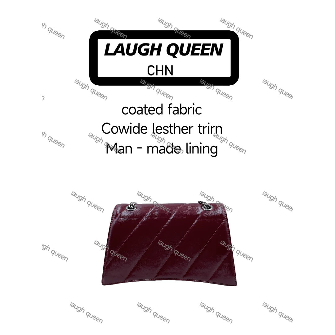Laugh Queen手工打造真皮女士新款包 10783小号 25.5cm 黑红色