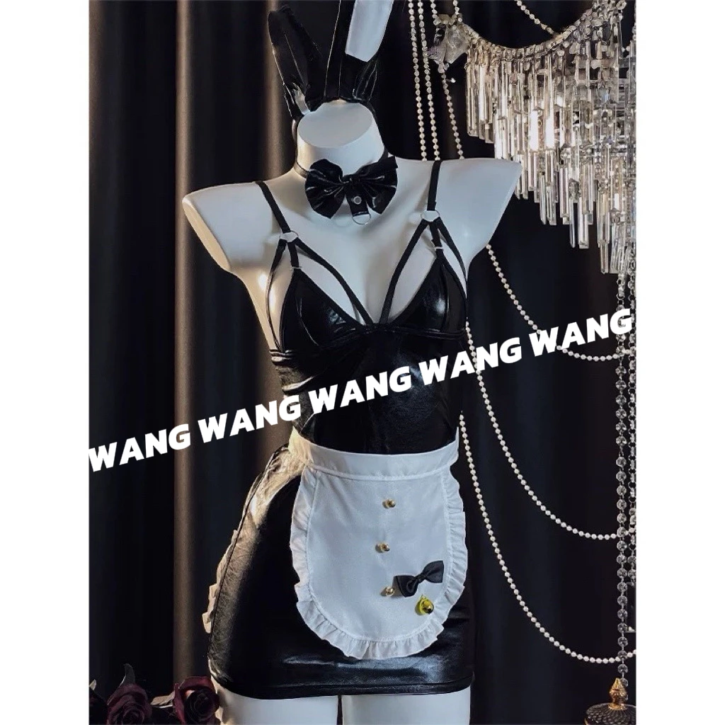 [WANG]趣味纯欲情侣睡衣性感黑色约会战袍家睡裙（含大码）