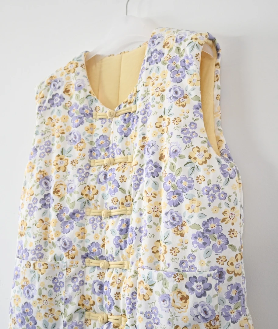 中国风棉花马甲女秋冬中式背心坎肩