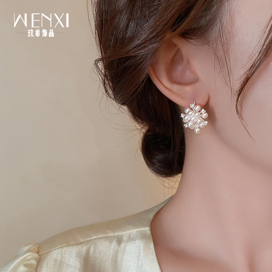 铜合金合成锆石耳饰 烟花耳环轻奢高级感ins耳钉女小众氛围感耳饰