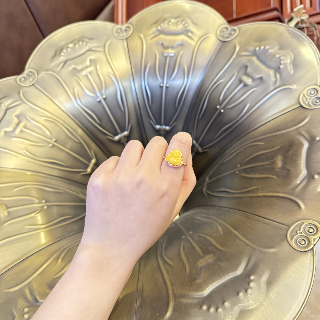 YYSZ*鸡油黄佛公戒指