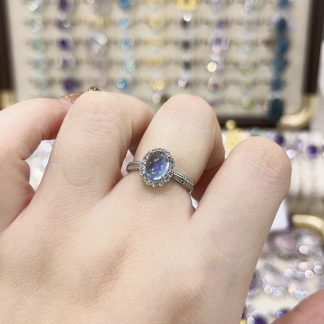 戒指烟晶银S925镶嵌