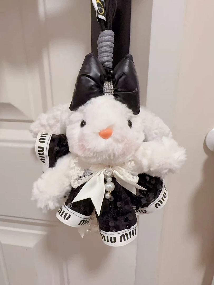 毛绒长耳兔垂耳兔可爱兔子钥匙扣挂件包挂车挂背夹（按编号下单）