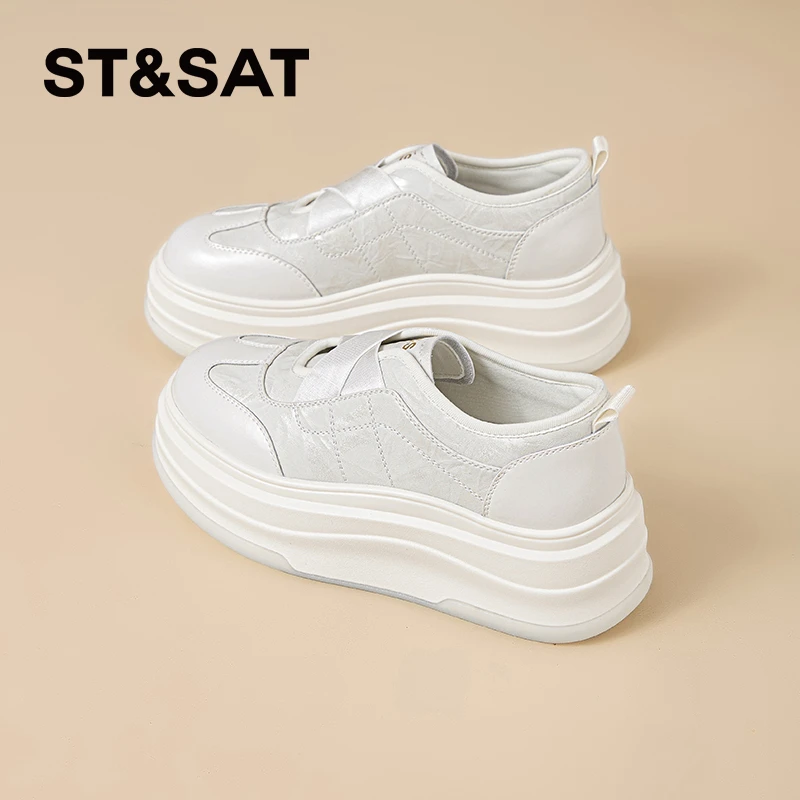 星期六轻奢小白鞋女2025秋季新款运动百搭小个子休闲流行板鞋女士