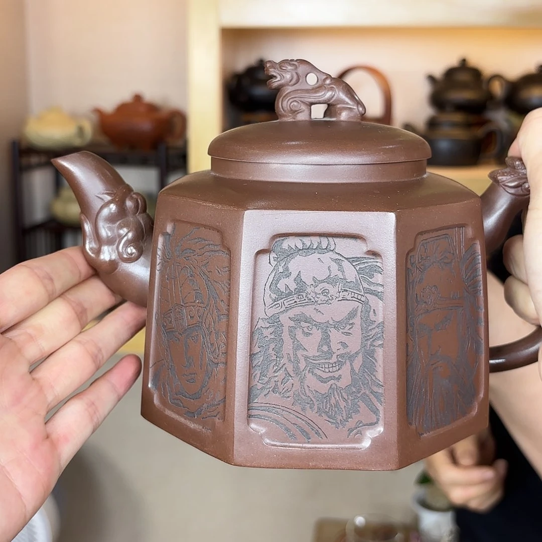 茶壶紫砂李桂敏老师1000c c紫泥