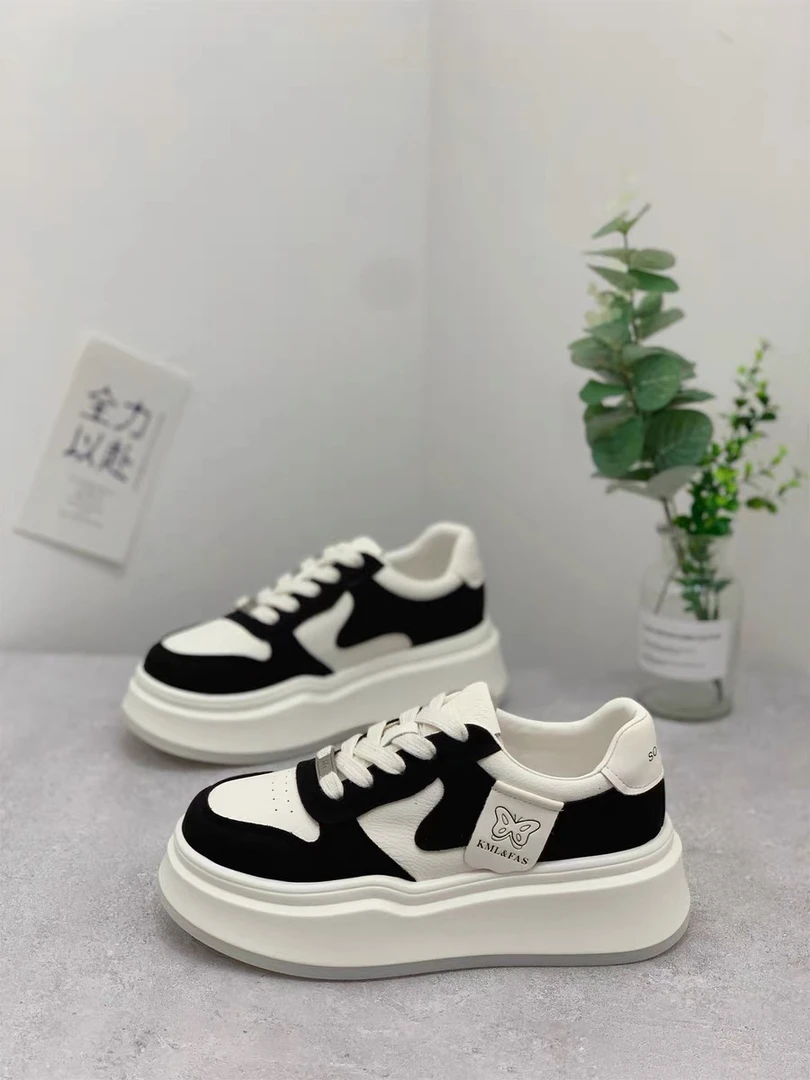 【鞋爱】508拼色厚底新款百搭板鞋