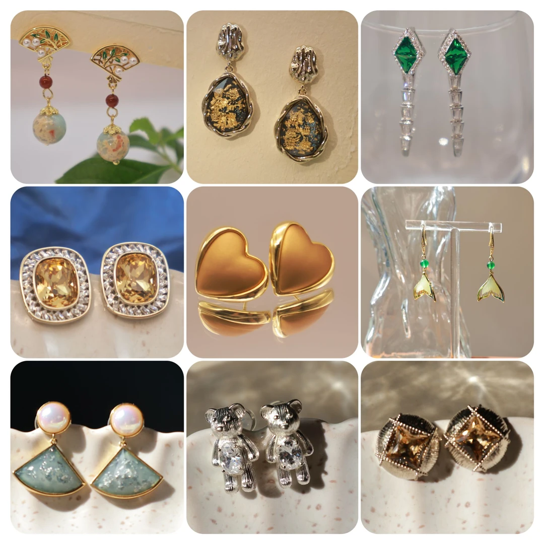 925银合成锆石耳饰 小众高级耳钉中国风耳环可爱动物耳饰