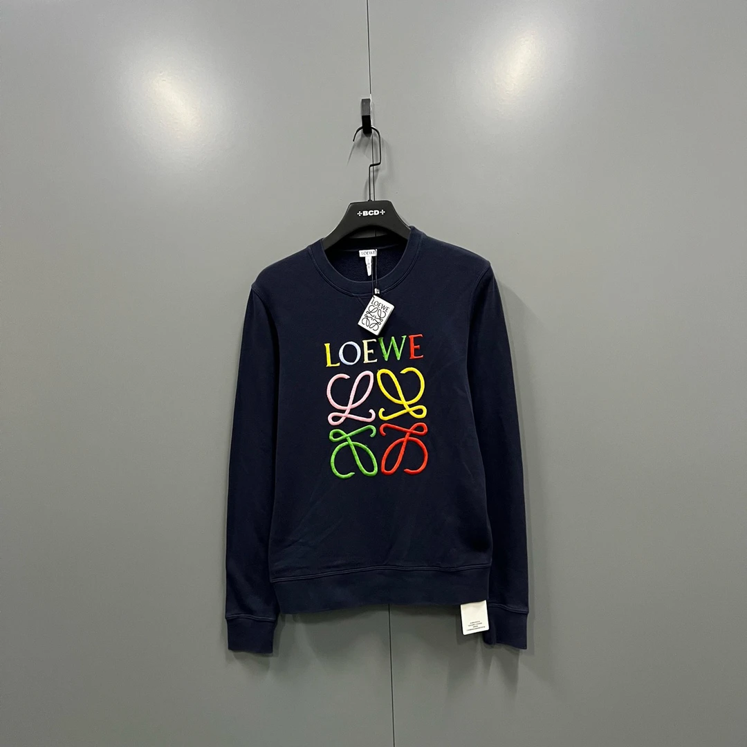 (ll) LOEWE 罗意威 彩线刺绣圆领卫衣 XS码/95新/ki303163