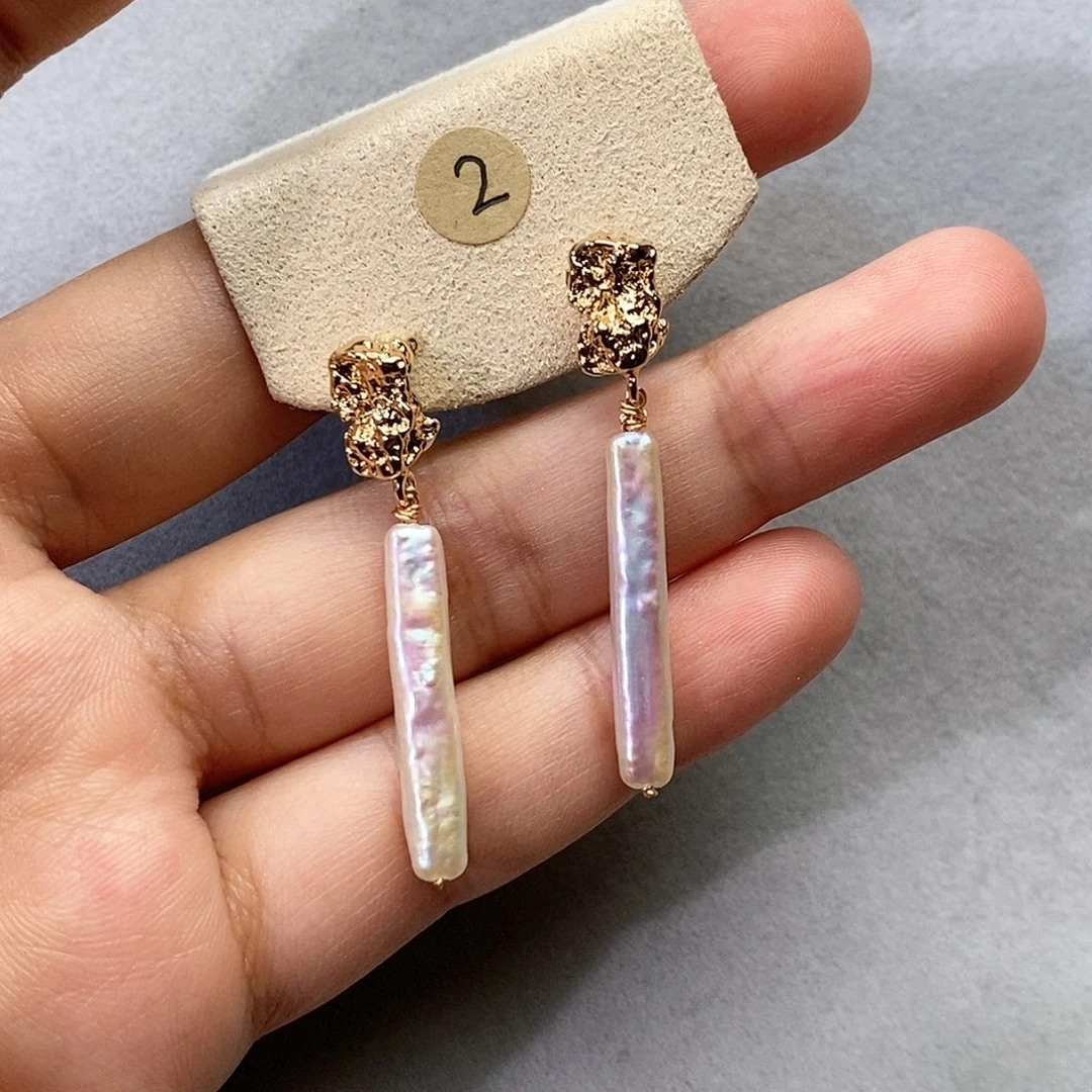 淡水珍珠耳饰合金